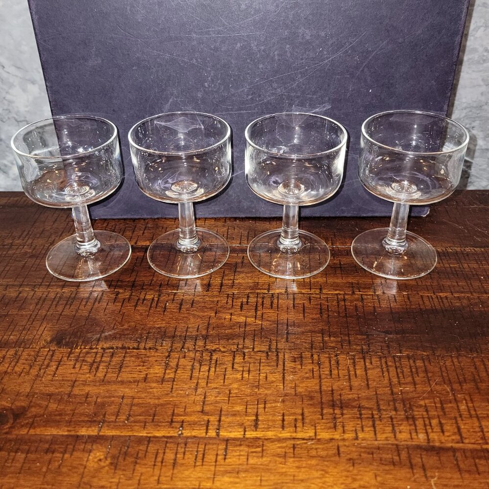 Vintage Small Parfait Glasses, Set of 3, 4" Tall